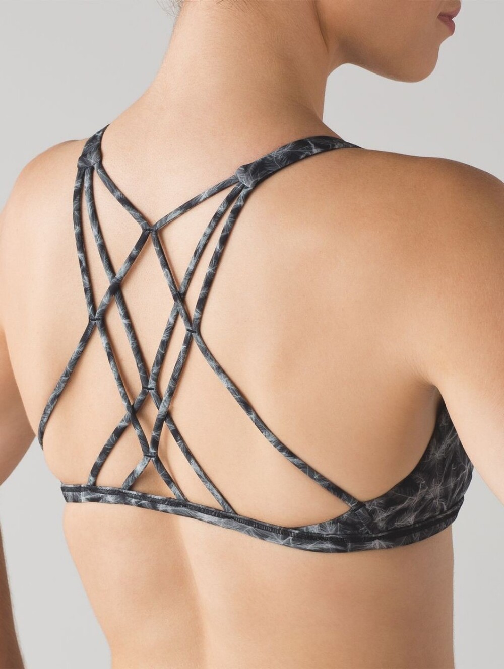 Lululemon Free To Be Zen Bra Plume White Black Strappy Back